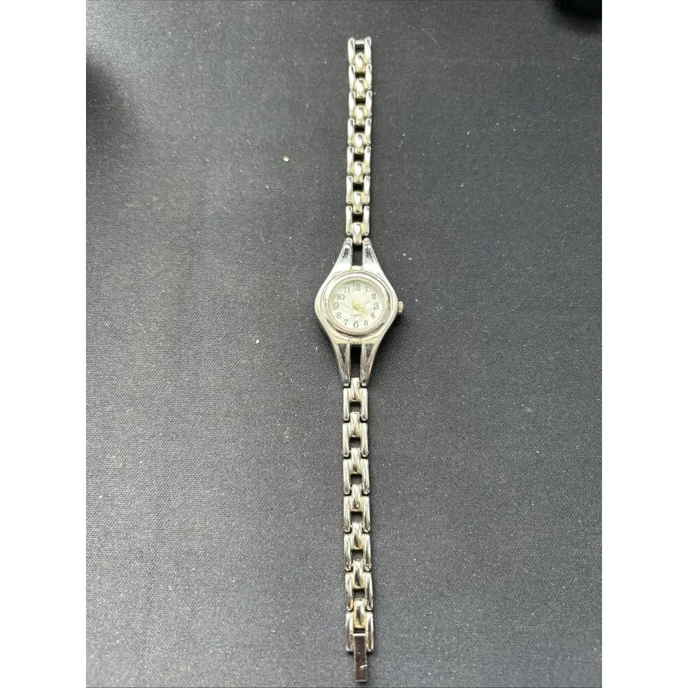 Silver Tone Pearlized Dial Women’s Quartz Watch